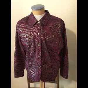 Plus Size Maroon Zebra Stripe Jacket